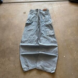 Baggy Karl Kani Carpenter Embroidered Jnco Styl Y2k Vintage Denim Jeans 36x32